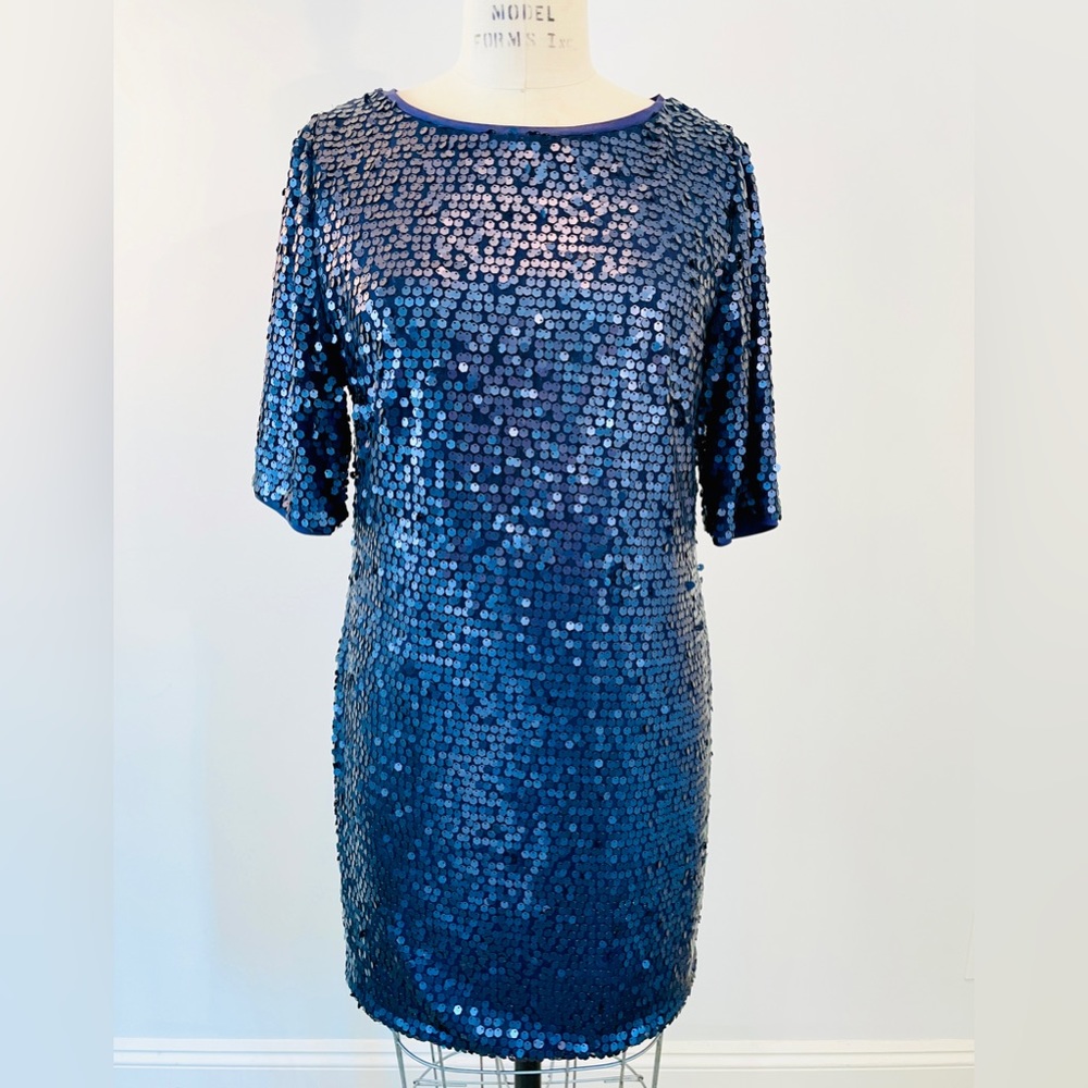 Rachel Roy Sequin Party Mini Dress - Blue